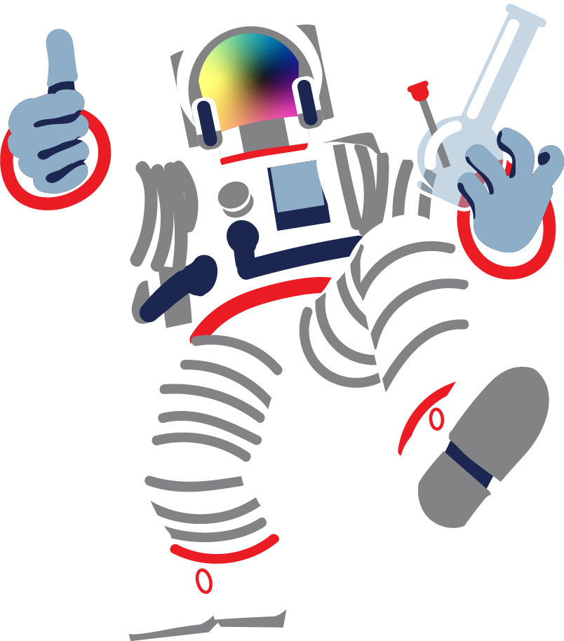 Elevated Roots astronaut floating in space